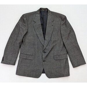 Franco Tassi Men's Blazer Jacket Sport Coat Size 44R Gray Plaid 100% Wool